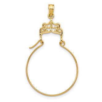 Diamond2Deal 14k Gold Filigree Charm Holder Pendant