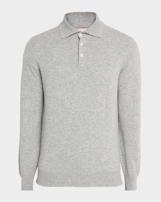 Brunello Cucinelli Men & apos;s Premium Cashmere Polo Sweater