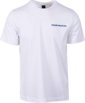 Moose Knuckles Mens MINDFOLD T-SHIRT MILKY WAY - White Cotton - Size X-Large