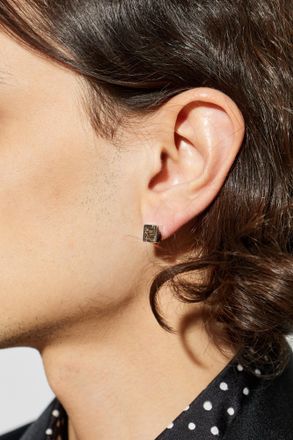 Fendi Earring With Logo, Mens, Silver