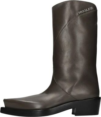 MUGLER Leren Texan Laarzen - Dames - Cowboylaarzen - Groen - 37 EU - Leer - Schoenen