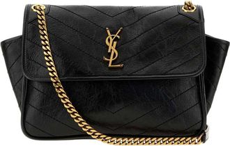 Saint Laurent Black Niki Tripouch Medium Shoulder Bag