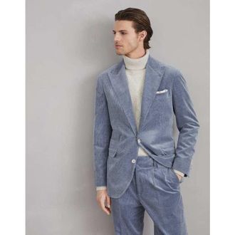 Brunello Cucinelli Mens Denim Cotton Wool Blend Blazer, Size 48
