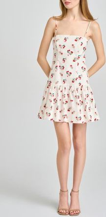 Wayf Louisa Cherry Print Stretch Cotton Sundress in Ivory Cherries at Nordstrom, Size X-Small