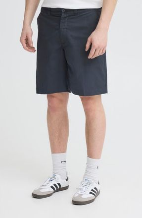 Casual Friday Flat Front Cotton & Linen Chino Shorts in Dark Navy at Nordstrom, Size X-Large