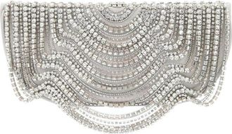 Cult Gaia Lael rhinestone-embellished clutch - women - Lamb Skin/glass/Polyurethane/Polyester - One Size - Silver