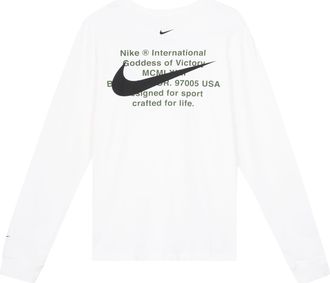 Nike MENS Swoosh Casual Sports Double-Hook Crew-neck Long Sleeve White DB6156-100