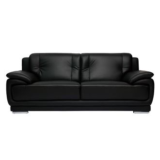 Miliboo Miliboo - Sof&aacute; De Piel De B&uacute;falo De Dise&ntilde;o 3 Plazas Negro Tamara