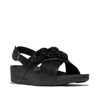 FitFlop Lulu Beaded Chain Back Strap Sandals in Black at Nordstrom, Size 11