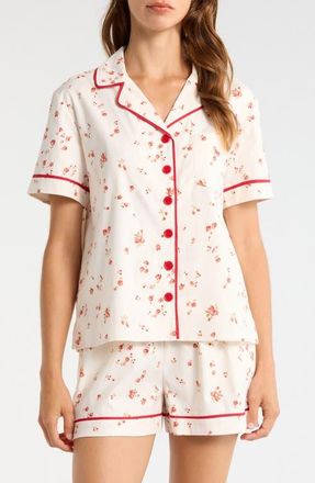 Reformation Blair Stretch Organic Cotton Short Pajamas in Lovie at Nordstrom, Size X-Large