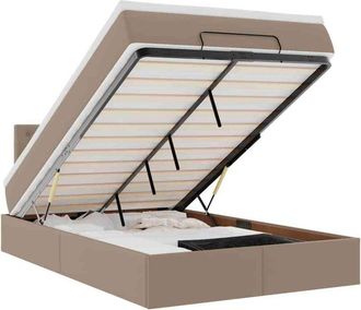 vidaXL Estructura Cama Otomana Colch&oacute;n Cappucino Cuero Sint&eacute;tico Vidaxl