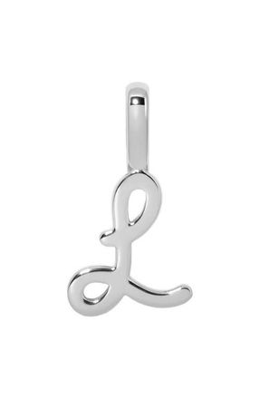 Made by Mary Script Initial Charm Silver in Silver Initial L at Nordstrom