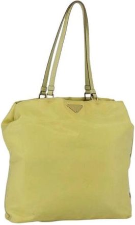 Prada Pre-owned Tote Bags, female, Yellow, Size: ONE SIZE Pre-owned Nylon prada-bags