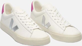 Veja Womens Veja Campo Leather Womens White/Silver/UltraViolet Trainers - Size: 6