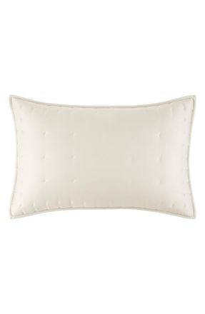 DKNY Hammered Silk & Cotton Blend Sham in Ivory at Nordstrom, Size Standard