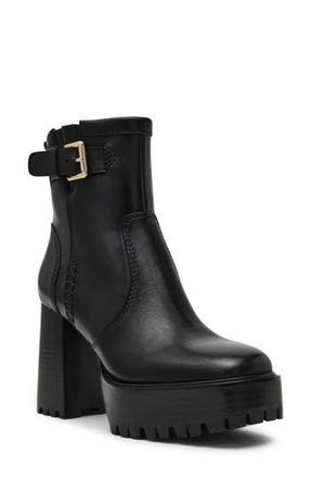 Steve Madden Summit Platform Bootie in Black Leather at Nordstrom Rack, Size 7