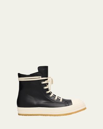関税・送料込 Rick owens Leather high trainers スニーカー Rick Owens High-top sneakers for Men | Online Sale up to 34