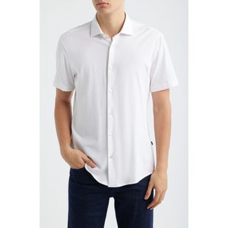 BOSS Roan Stretch Cotton Button-Up Shirt in White at Nordstrom, Size Xx-Large