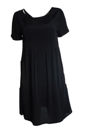 BA&SH Ba & sh, black lace up dress with short sleeves