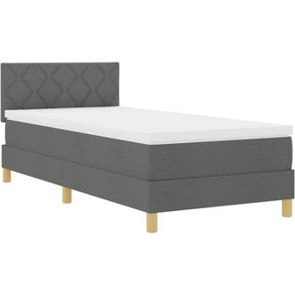 vidaXL Cama Box Spring Con Colch&oacute;n Gris Oscuro 90 X 200 Cm Tela Vidaxl