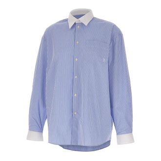 Sporty & Rich SRC Oversized Shirt - female - Sporty & Rich - Shirts - Blue - S - Blouses & Shirts