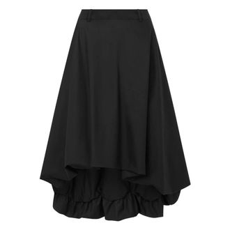 Moschino Rokken, Dames, Zwart, 2Xs, Katoen, Zwarte Katoenen A-lijn Rok met Plooidetail