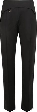 Jacquemus Rechtgesneden Broek - Dames - Slim Fit Broeken - Zwart - S - Wol - Broeken