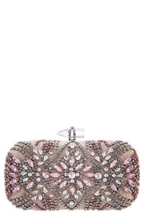 Nina Gelsey Crystal Embellished Minaudi&egrave;re in Pink at Nordstrom