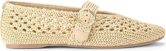Kurt Geiger Womens Noor Ballet Flats - Beige Fabric - Size UK 5
