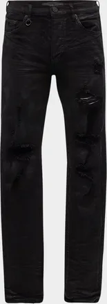 Purple Men & apos;s Oil Spill Skinny Jeans