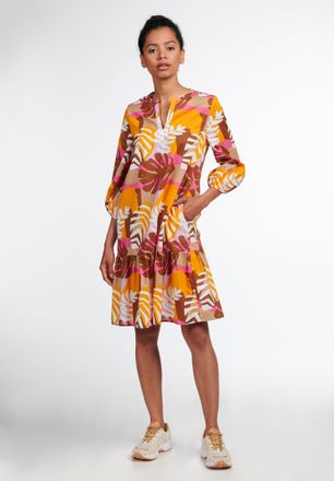 Eterna Blusenkleid ETERNA CLASSIC FIT, Damen, Gr. 38, Normalgr&ouml;ssen, orange, Popeline, 100% cotton, normal, Kleider Blusenkleid