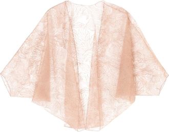 Emporio Armani Embroidered Tulle Bat Sleeves Elegant Cape