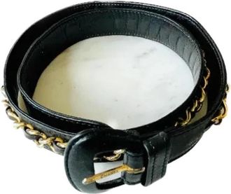Chanel Pre-owned Leather belts - Dames - Vintage Accessoires - Geel - ONE Size - Leer - Vintage