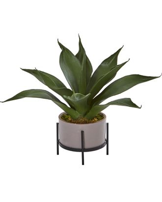 Nearly Natural Agave Succulent In Decorative Planter