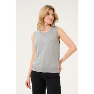Kaffe KAlizza Round Neck Sleeveless Pullover in Grey Melange at Nordstrom, Size X-Large