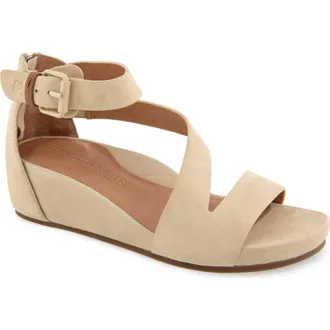 Gentle Souls Gwen Asymmetric Strappy Sandal in Soybean Suede at Nordstrom, Size 5.5
