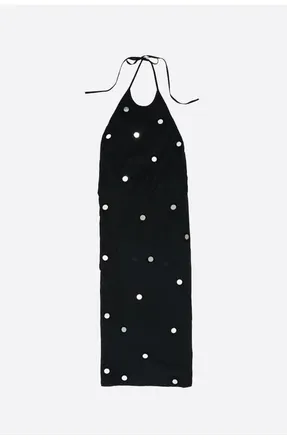 Bimba & Lola Mirrored Halter-Neck Sarong Dress in Black at Nordstrom, Size X-Small Eu