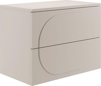 Vente-Unique Mueble bajo lavabo suspendido con estante - Beige - 80 cm - VUTOMA