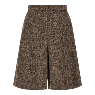 Agnona Korte Broeken, Dames, Bruin, 2Xs, Wol, Shorts