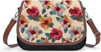 Generic Hawaiian Hibiscus Flowers Fashion Womens Crossbody Bags Novelty Handbag Shoulder Bag Purse