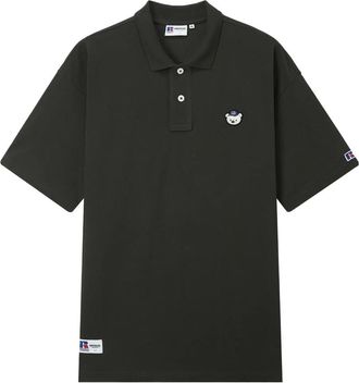 Chocoolate x Russell Athletic logo-patch polo shirt - men - Cotton - L - Grey
