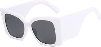 Generic Mens And Womens Large Frame Sunglasses Outdoor Vacation Driving Sun Glasses(White)