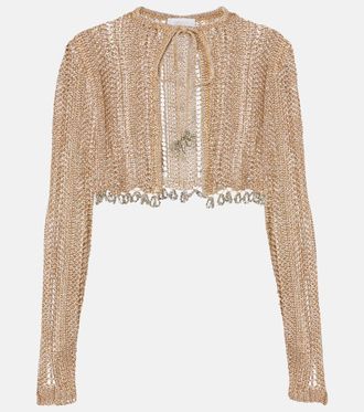 Paco Rabanne Crochet embellished cropped cardigan