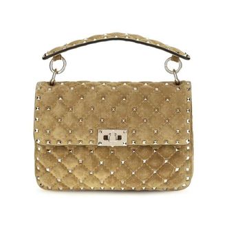 Valentino Garavani Bolso de Hombro Mediano Rockstud Spike - Bags - Mujer - Beige - ONE SIZE