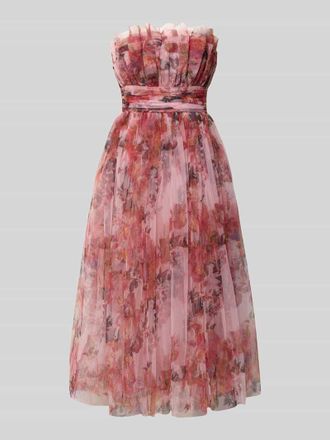 Lace & Beads Regular Fit Midikleid mit floralem Allover-Print in Rose, Gr&ouml;&szlig;e XXL