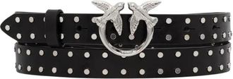 Pinko Dunne Leren Riem - Dames - Riemen - Zwart - XS - Leer - Accessoires
