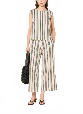 Ichi Leanna Blouse Top In Multi Stripe