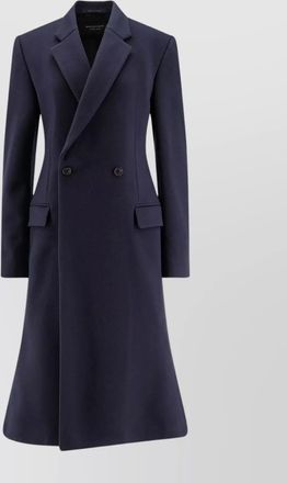 Balenciaga midi wool coat flared hem
