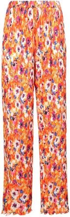 Msgm Bloemenprint Wijde Broek - Dames - Wijde Broeken - Veelkleurig - XS - Polyester - Broeken