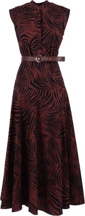 Max Mara West Dress - Dames - Maxi kleedjes - Bruin - XS - Katoen - Kleedjes